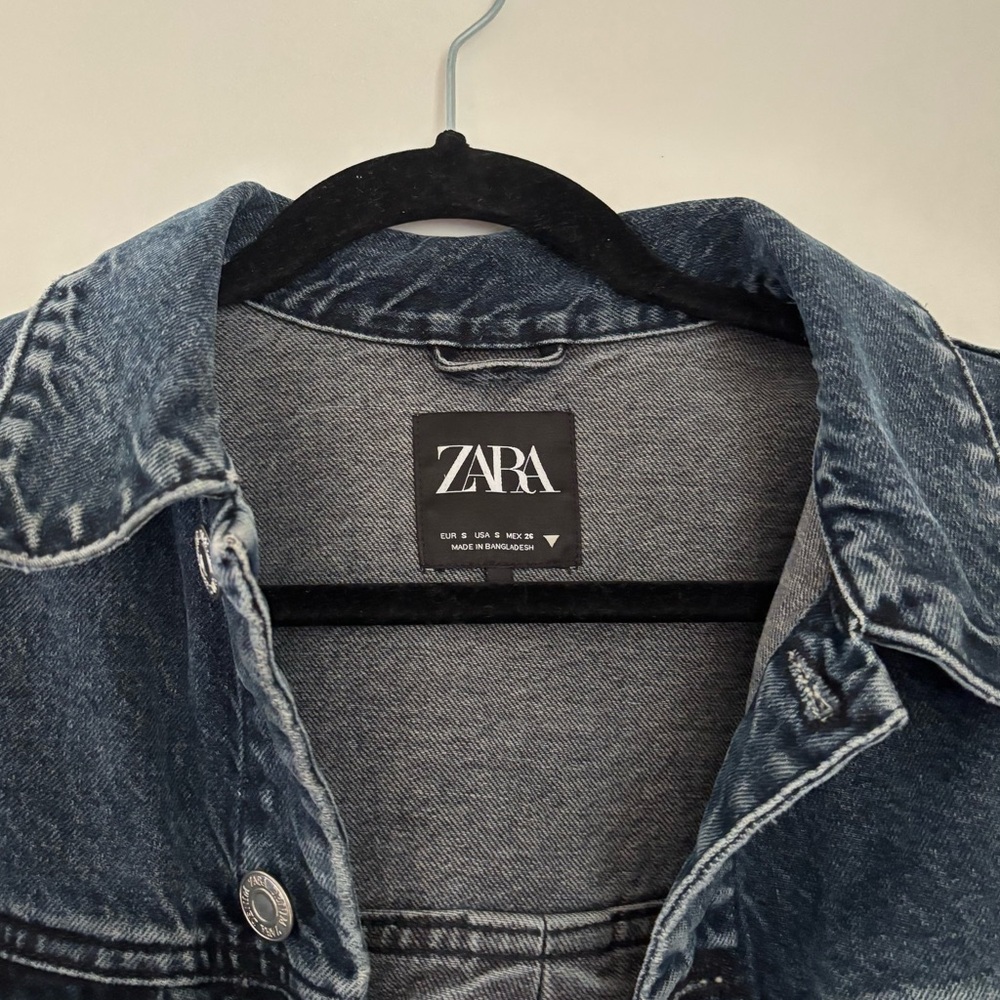 Zara Oversized Cropped Denim Jacket - Picture 6 of 8